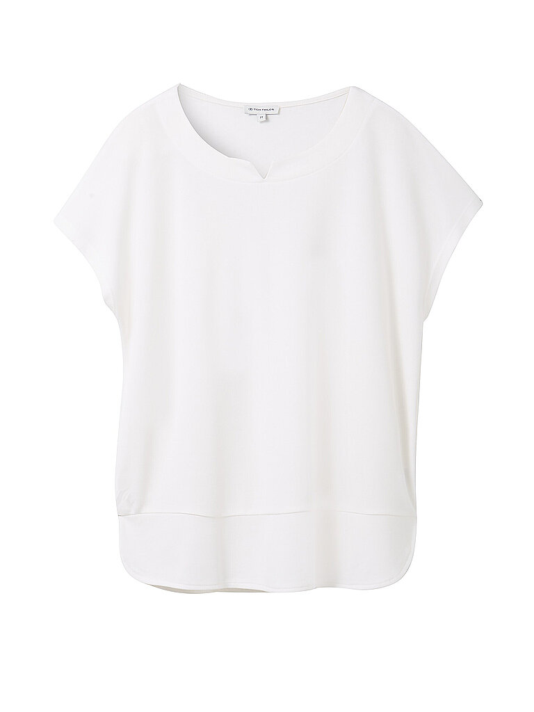 Tom Tailor Damen T-Shirt Weiss Gr. L 10